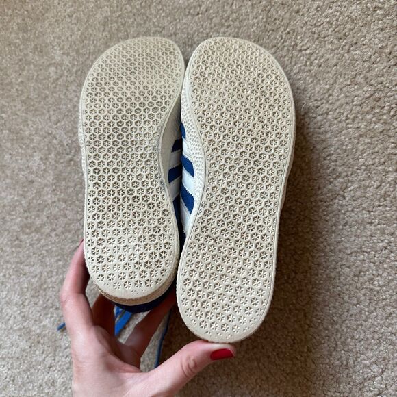 Adidas Gazelle Kids Sneakers Shoes Size 4.5 EUC Trending Blue White Tennis Shoes - Picture 12 of 12